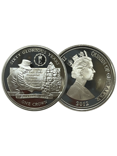 2012 Silver Plated One Crown Sixty Glorious Years - Falklands 1982