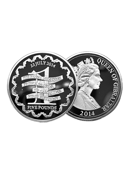 Silver Proof £5 First Birthday of Prince George of Cambridge