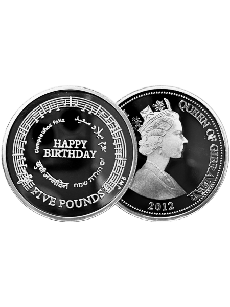 Silver Proof £5 Happy Birthday