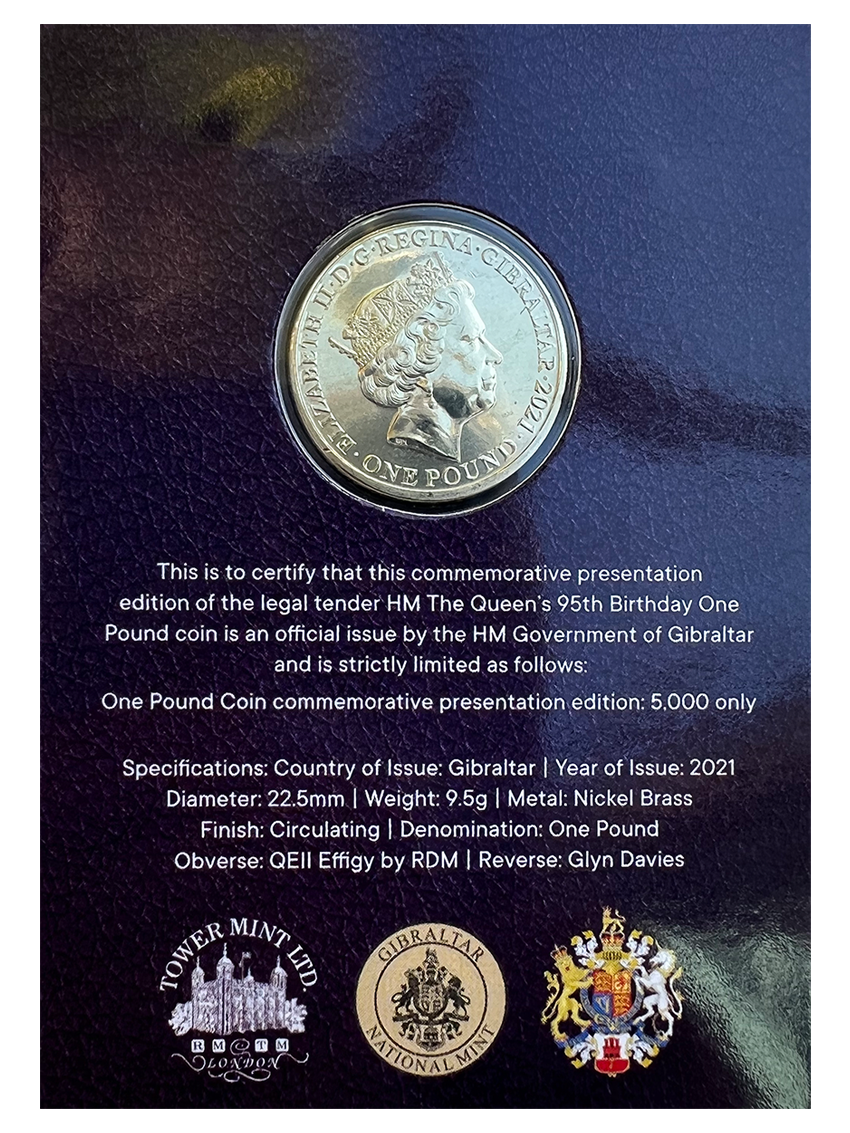 2021 UNC £1 Queen Elizabeth II 95th Birthday Card