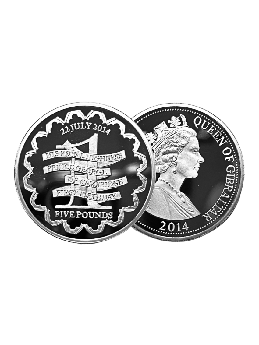 Silver Proof £5 First Birthday of Prince George of Cambridge 