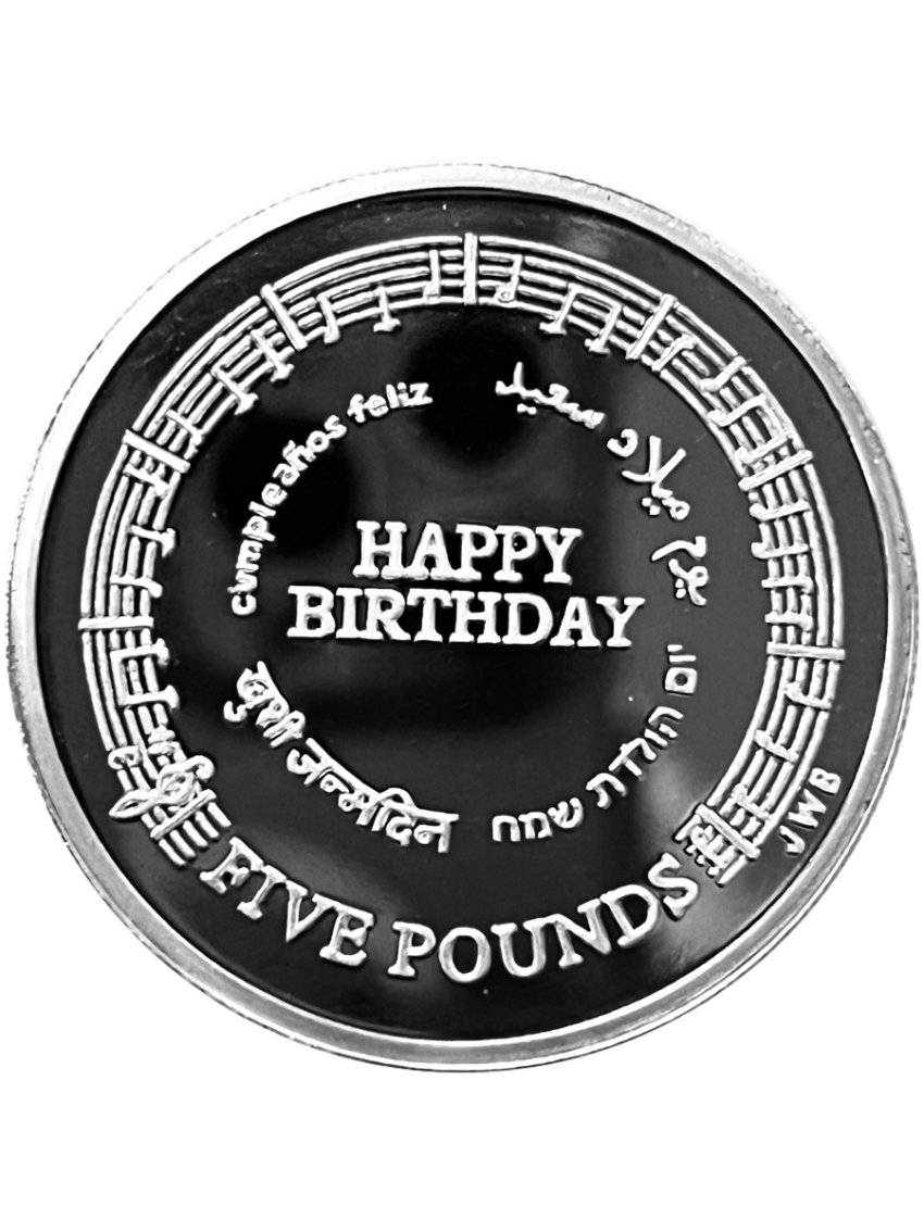 Silver Proof £5 Happy Birthday