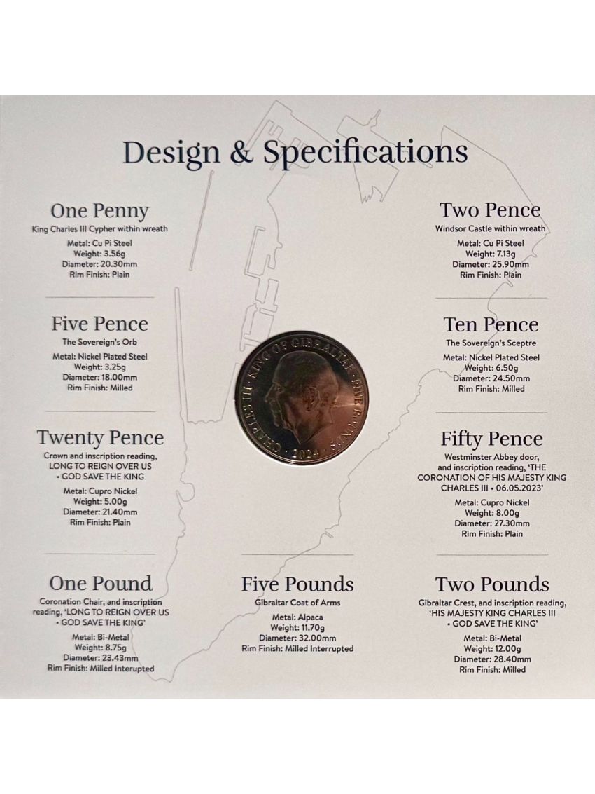 2024 Limited Edition Gibraltar Currency Coin Collection - King Charles III Coronation